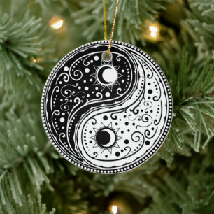 Ornament yin yang-symbol paisley-design