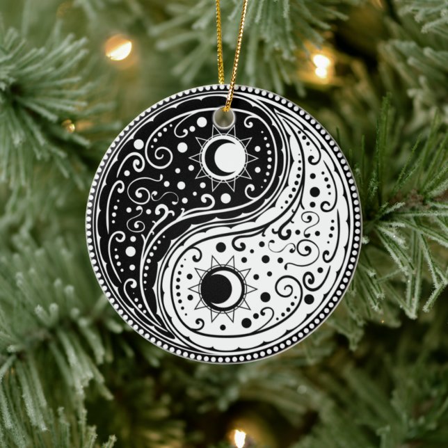 Ornament yin yang-symbol paisley-design (Träd)