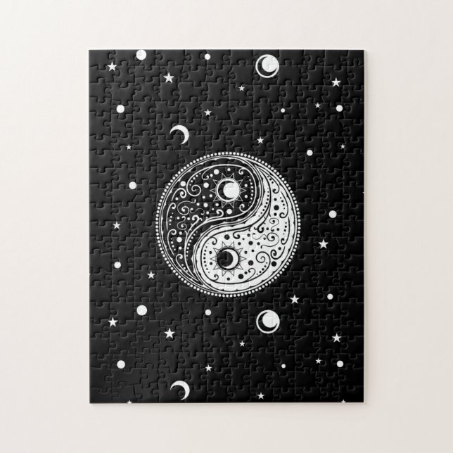 Ornament yin yang-symbol paisley-design pussel (Vertikal)