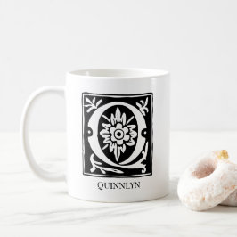 Ornamental Alphabet Brev Q Monogrammed Kaffemugg