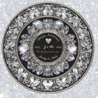 Ornamental Aniversary Diamond Monogram Inbjudningar