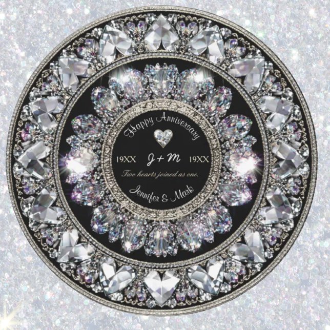Ornamental Aniversary Diamond Monogram Inbjudningar (Skapare uppladdad)