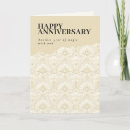 Ornamental Art Deco – Ivory Anniversary Card Helgkort
