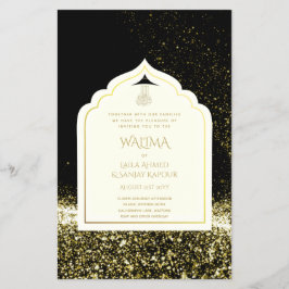 Ornamental Bilingual WALIMA Nikah Muslim Bröllop Flygblad