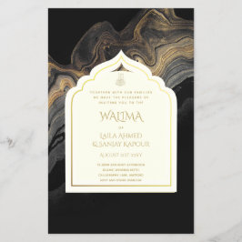 Ornamental Bilingual WALIMA Nikah Muslim Bröllop Flygblad