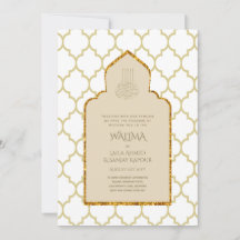 Ornamental Bilingual WALIMA Nikah Muslim Bröllop