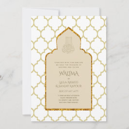 Ornamental Bilingual WALIMA Nikah Muslim Bröllop Inbjudningar