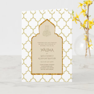 Ornamental Bilingual WALIMA Nikah Muslim Bröllop Kort
