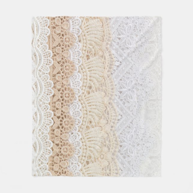 Ornamental Blommigt Snöre: Elegant Collection Fleecefilt (Framsidan)