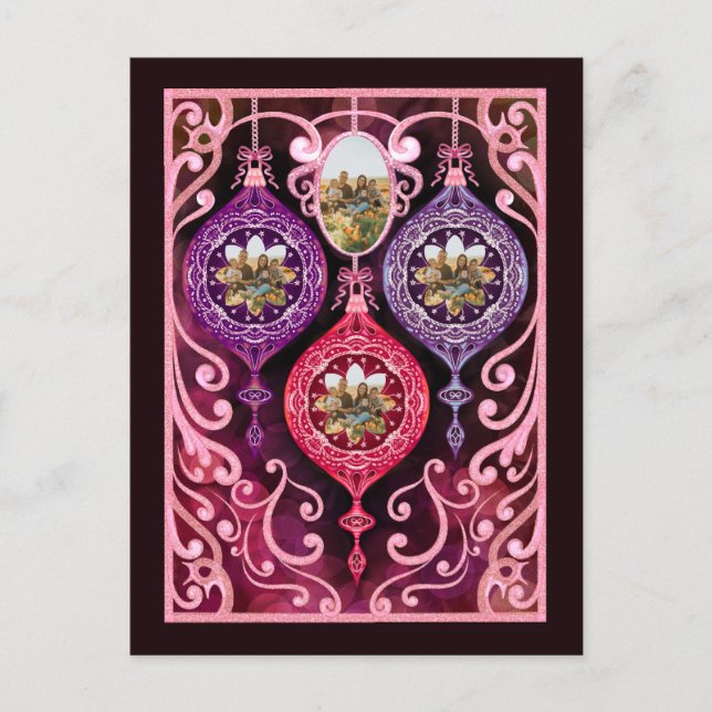 Ornamental Christmas - Photo Christmas card Vykort (Framsida)