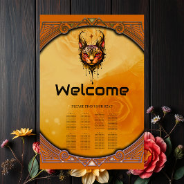 Ornamental elegans: A porträtt av en katt. Poster