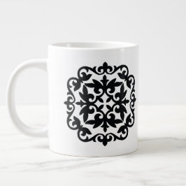 Ornamental Floral Design Jumbo Mugg
