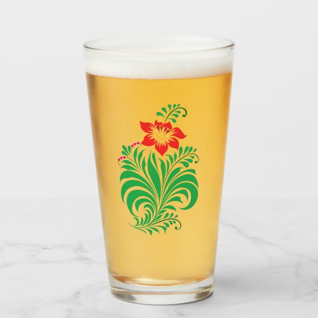 Ornamental Floral Flower Design – Elegant Glaskopp (Framsida fylld)