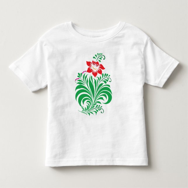 Ornamental Floral Flower Design – Elegant T Shirt (Framsida)