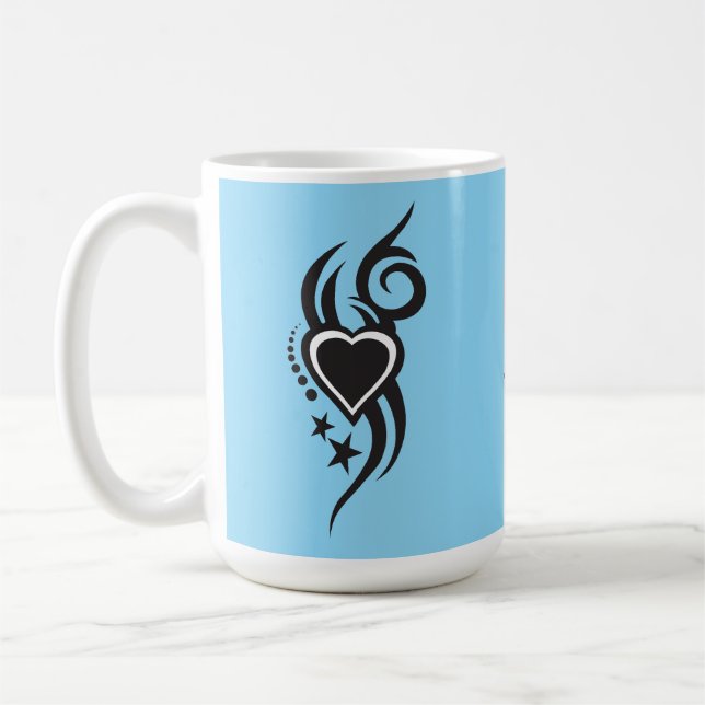 Ornamental Floral Heart Tattoo  Kaffemugg (Vänster)