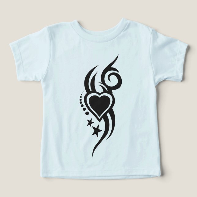 Ornamental Floral Heart Tattoo  T Shirt (Design Framsida)