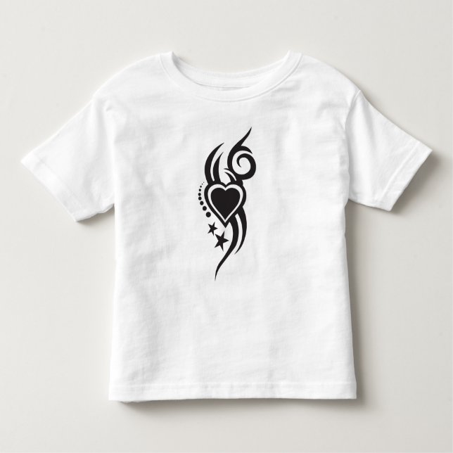 Ornamental Floral Heart Tattoo  T Shirt (Framsida)