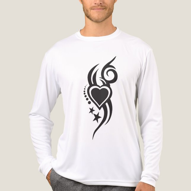 Ornamental Floral Heart Tattoo  T Shirt (Framsida)