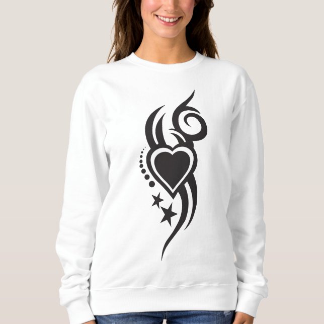 Ornamental Floral Heart Tattoo  T Shirt (Framsida)