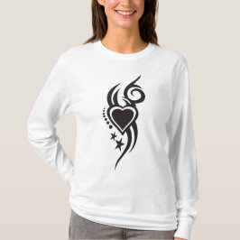 Ornamental Floral Heart Tattoo T Shirt