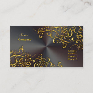 Ornamental/Gilded guld swirls/faux borstad stål Visitkort