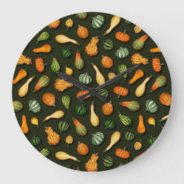 Ornamental Gourds for Autumn, Fall, Thanksgiving Stor Klocka