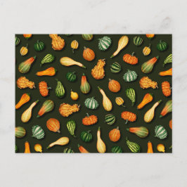 Ornamental Gourds for Autumn, Fall, Thanksgiving Vykort