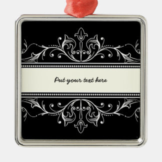 Ornamental gräns svartvit anpassningsbar ornament