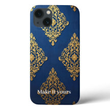 Ornamental Guld på Blue Phone Case - lägg till en 