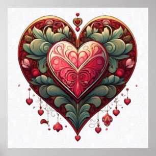 Ornamental Heart Poster