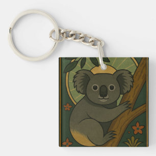 Ornamental Koala i Botanical Mandala