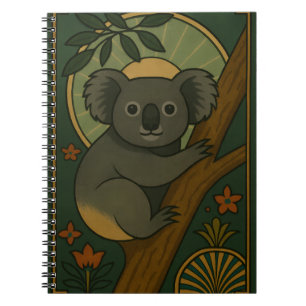 Ornamental Koala i Botanical Mandala Anteckningsbok