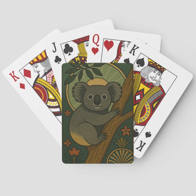 Ornamental Koala i Botanical Mandala Casinokort (Baksidan)