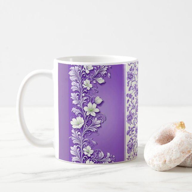 Ornamental Lilac Mönster Kaffemugg (Med munk)