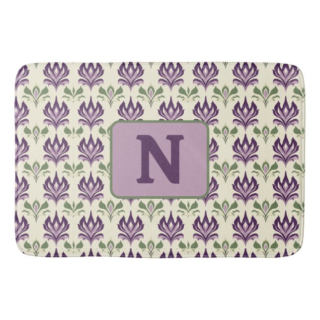 Ornamental Lily Motif Mönster Badrumsmatta (Framsidan)