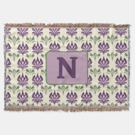 Ornamental Lily Motif Mönster Filt