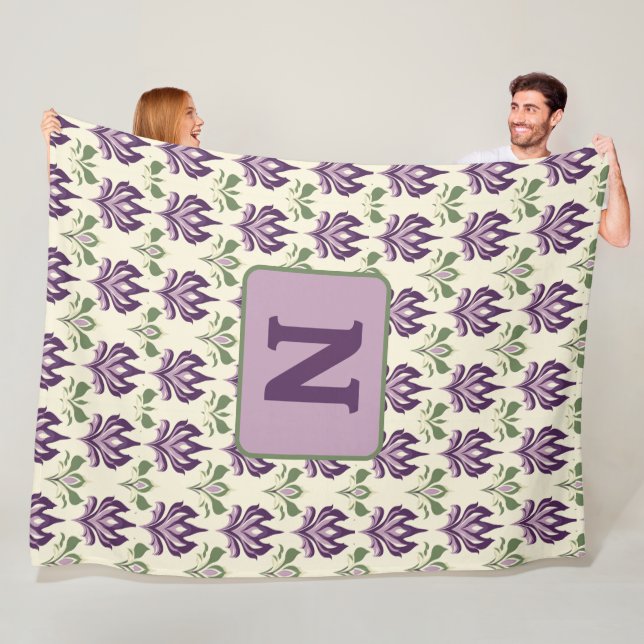 Ornamental Lily Motif Mönster Fleecefilt (På plats)