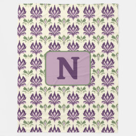 Ornamental Lily Motif Mönster Fleecefilt