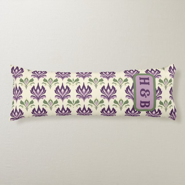 Ornamental Lily Motif Mönster Kroppskudde (Framsidan)