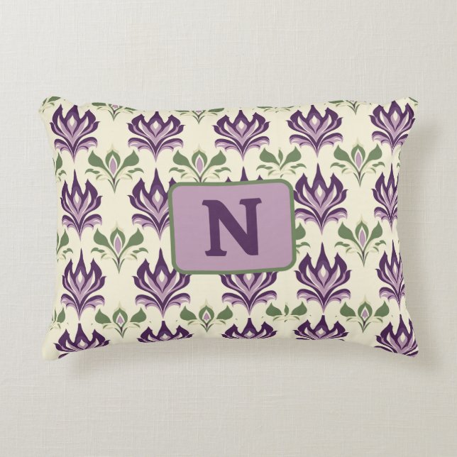 Ornamental Lily Motif Mönster Prydnadskudde (Framsidan)