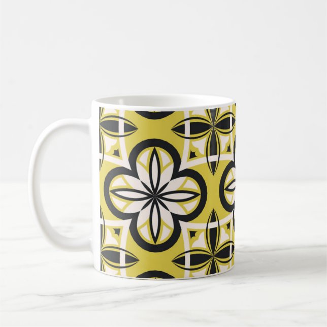 Ornamental mönster. illustration av vintagen abstr kaffemugg (Vänster)