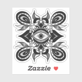 Ornamental Öga - Weirdcore Botanical Tattoo Stil Klistermärken