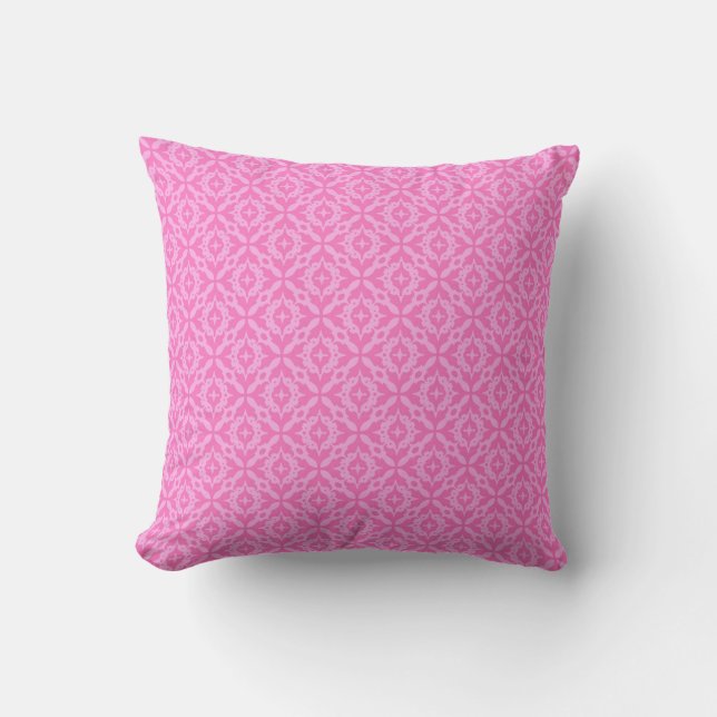 Ornamental Pink Damask Breast Cancer Awareness Kudde (Framsida)