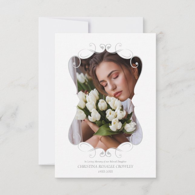 Ornamental Remember Loved One Passed Away Funeral Inbjudningar (Framsida)