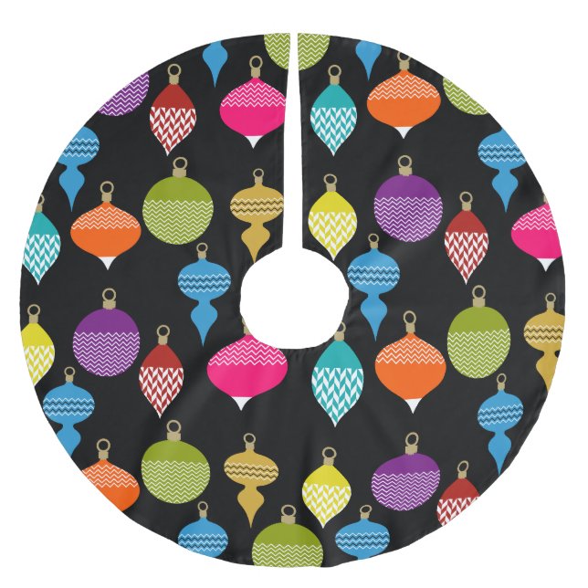 Ornamental Retro-juldekorativ Boll Julgransmatta Borstad Polyester (Framsidan)