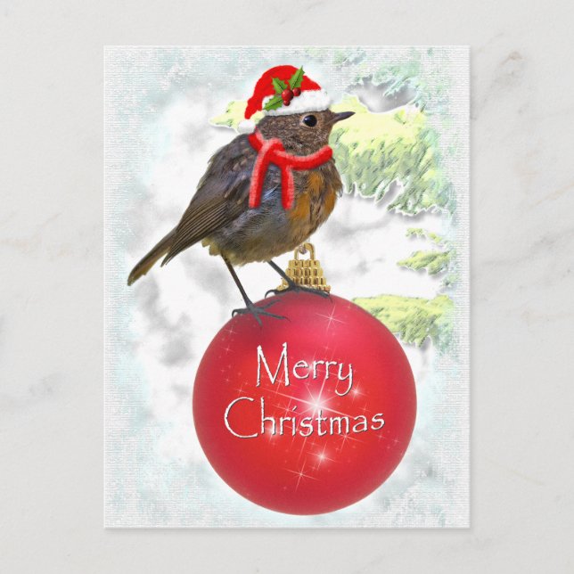 Ornamental Robin Postcard Vykort (Framsida)