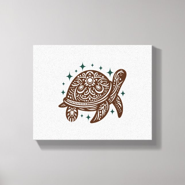 Ornamental Sea Turtle Canvastryck (Framsida)