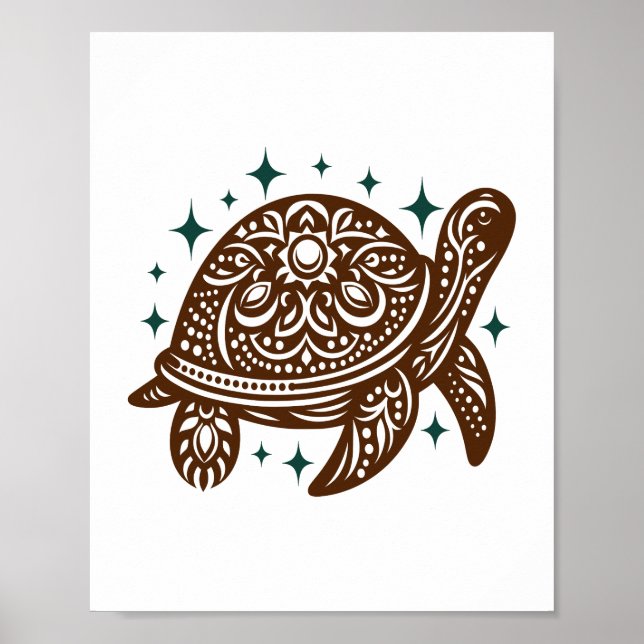 Ornamental Sea Turtle Poster (Framsidan)