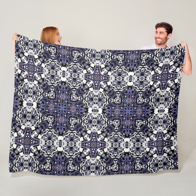 Ornamental stil geometrisk moroccan kaliedoskoskos fleecefilt (På plats)
