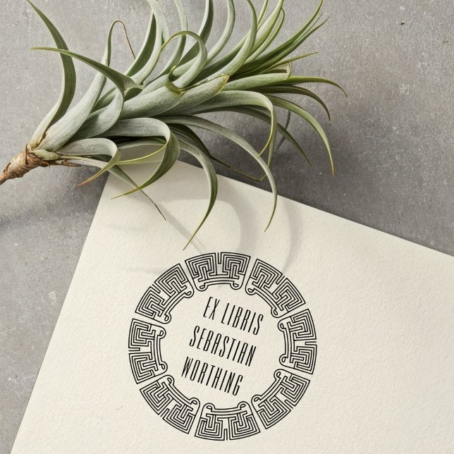 Ornamental Techno Circle Ex Libris Stamp Stämpel (Skapare uppladdad)